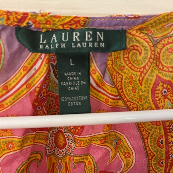 Ralph Lauren Orange Ruffled 3/4 Sleeve Blouse - Picture 3 of 3